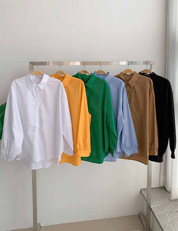로렌 베이직 루즈핏 기본 무지 셔츠 6color