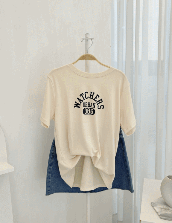 (1+1) 어반 레터링 반팔 티셔츠 3color